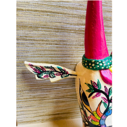 Gond Art Wooden Cow Head Home Decor Sculpture