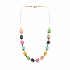 Aluminum and Hematite Cube Necklace