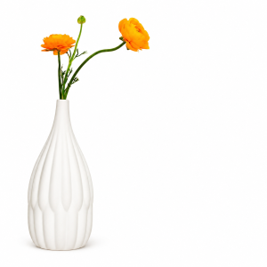 Tall white textured vase