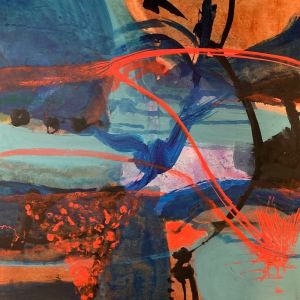 Swimming In Hot Water : Acrylic Painting