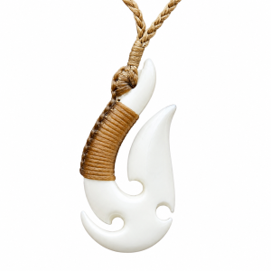Hand Carved Bone Fish Hook Necklace