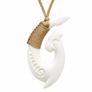 Hand Carved Hammerhead Shark Bone Carved Matau Pendant