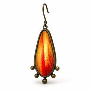 Red Dangling Stained Glass Statement Earrings