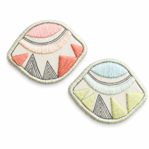 Hand Embroidered Fabric Brooch
