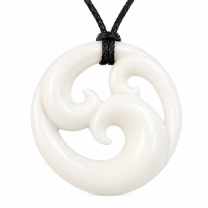 Hand Family Koru Bone Carved Pendant
