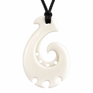 Hand Carved Bone Fish Hook Necklace