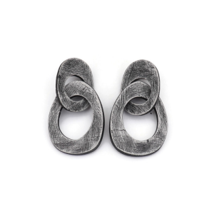 Brutalist Inspired Silver Chain Link Earings