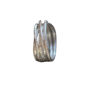 Crisscross Textured Silver Ring