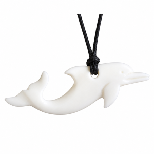 Hand Crafted Dolphin Bone Carved Necklace