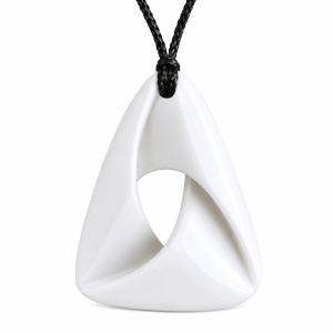Hand Crafted Mobius Ribbon Bone Carved Necklace.