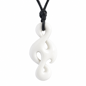 Hand Crafted Pikorua or Eternity Twist Bone Carved Necklace
