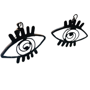 Clear Stained Glass Evil Eye Earrings