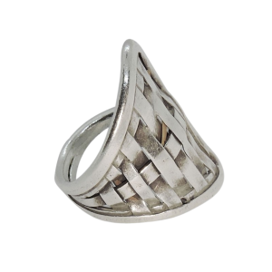 Handmade Thai Karen Hill Tribe Silver Ring (Cross Metal)