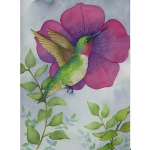 Hummingbird Watercolor Painting