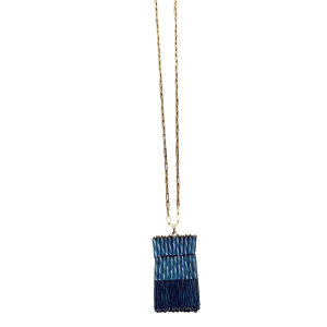 Rice Stack Denim Necklace