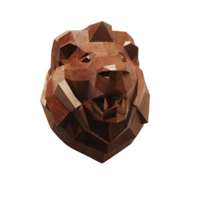 Wooden Lion Head
