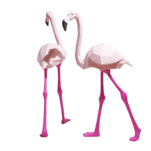Flamingos - Papercraft Kit