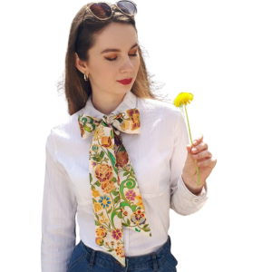 Floral Enthusiasm - Hand painted Silk Scarf