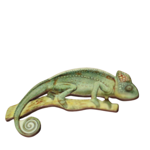 Wooden 'Chameleon' Brooch