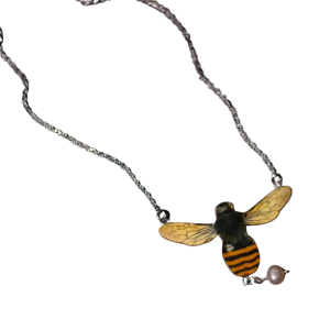 Bee with Baroque Pearl Statement Necklace
