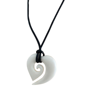 HANDMADE BONE CARVING Heart Pendant